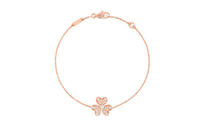 Van Cleef & Arpels Frivole Series 18K Gold Diamond Bracelets Unisex Rose Gold