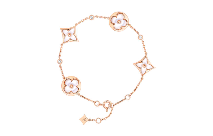 LOUIS VUITTON Color Blossom Bb Star And Sun Multi Motif Bracelet Pink Gold White Mother of Pearl And Diamonds