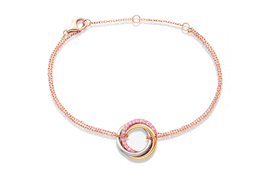 CARTIER Trinity Series Diamond Bracelets Unisex Multicolor