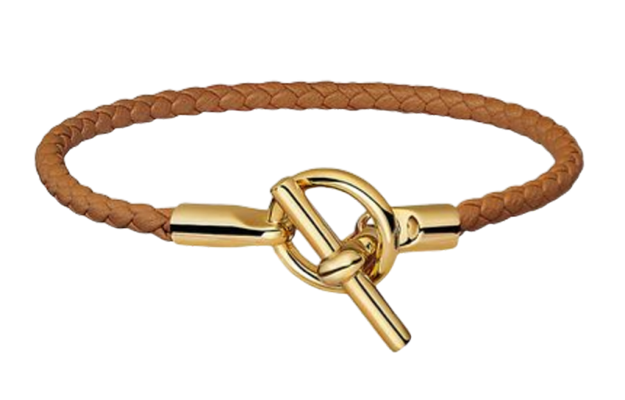 HERMES HERMES Glenan Leather Wristbands Unisex