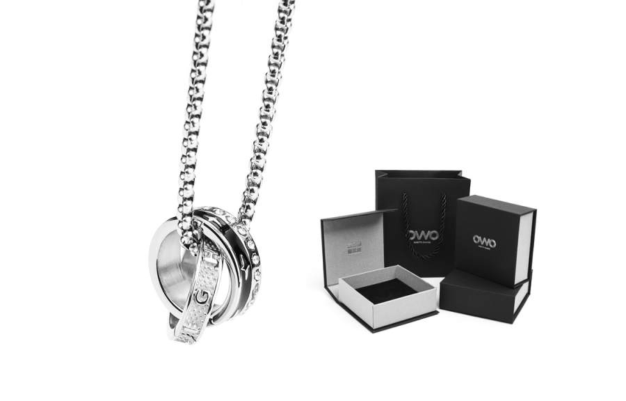 OWO OWO Titanium Steel Necklaces Men's Silver