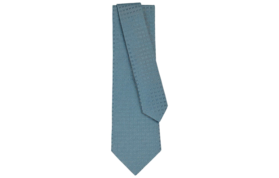 HERMES HERMES Fasone H Ties Men's Gray Blue