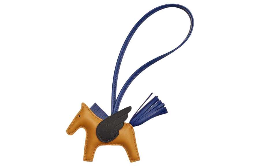 HERMES HERMES Cow Leather Charms Unisex Brown/Blue