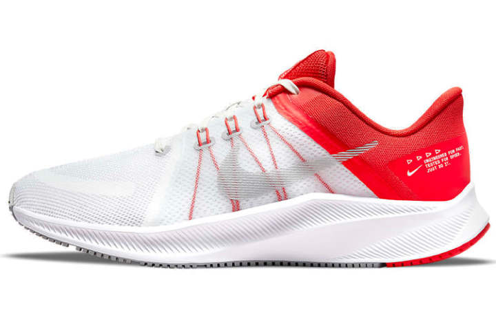 Nike Nike Quest 4 Cushioning Breathable Lightweight Low top Training City Commuting Running Shoes Men's White Red