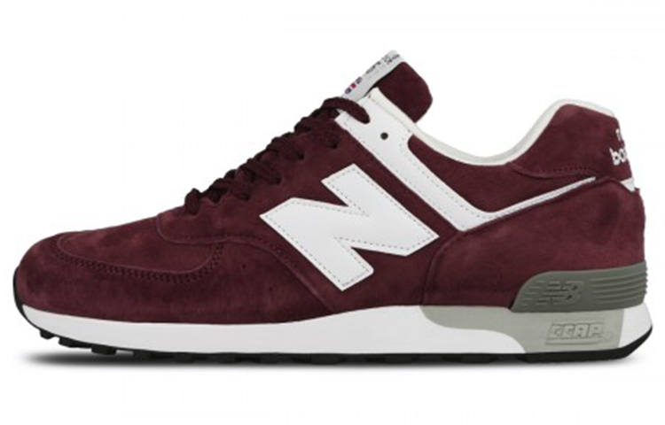 New Balance New Balance NB 576 Trendy Fabric Abrasion Resistant Low top Marathon Running Shoes Men's Burgundy Made In UK