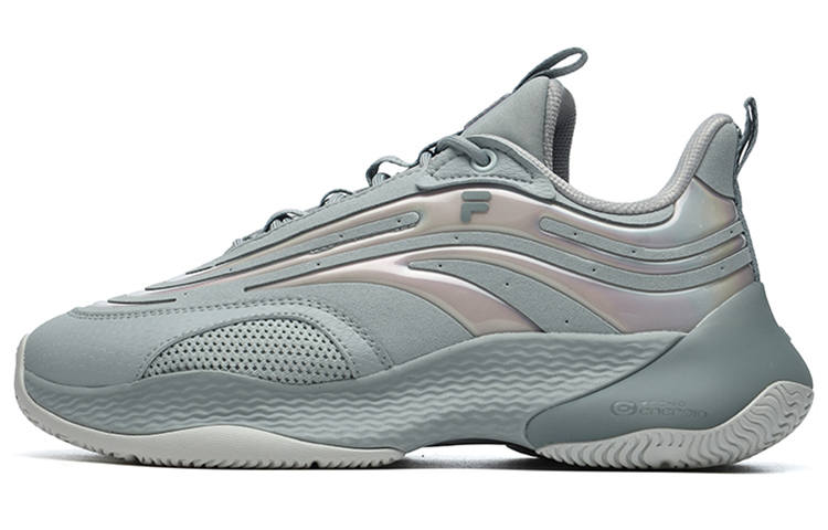 FILA FUSION RAY II Synthetic Leather, TPU Low top Casual Shoes Women's High Key Gray