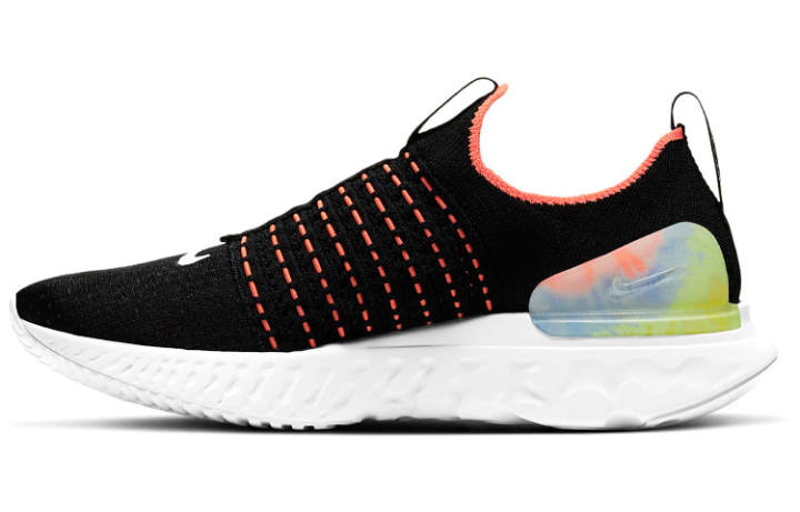 Nike Nike React Phantom Run Flyknit Premium Black Bright Mango Women's
