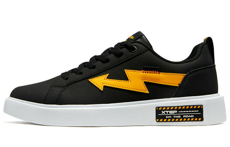 XTEP Skateboard Shoes Women's Low Top Black/Yellow