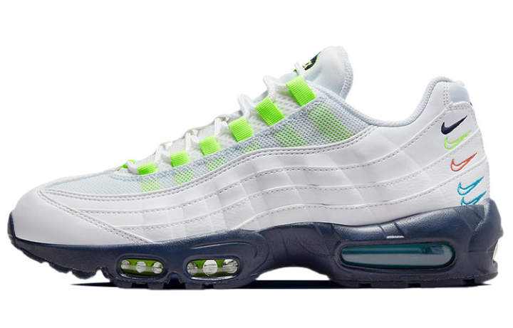 Nike Nike Air Max 95 White Volt Football Grey 3D Multi Swoosh