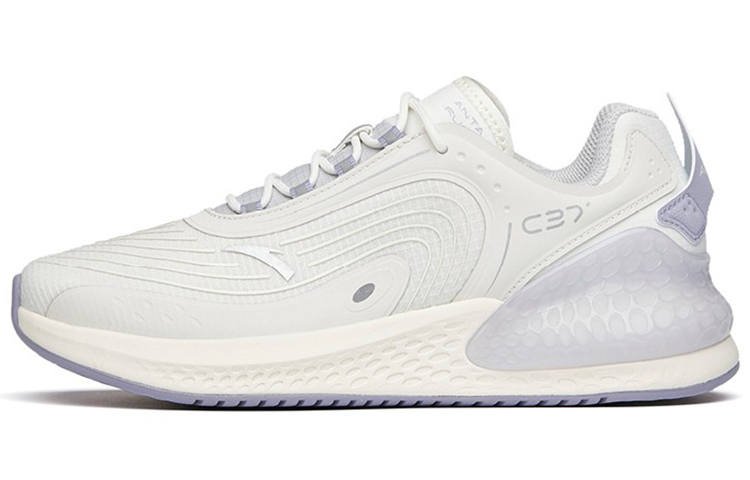 Anta C37+ Slip Resistant Abrasion Resistant Low top Running Shoes Women's White Gray Purple