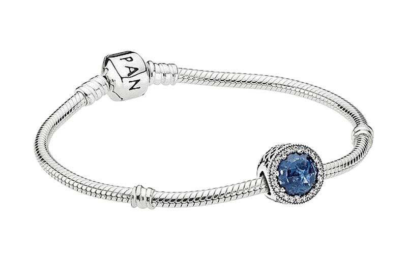 Pandora 925 Sterling Silver Bracelets Women's Silver/Blue