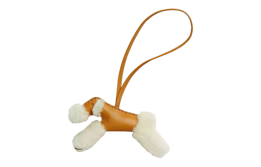 HERMES HERMES Budy Sheepskin Charms Unisex Yellow/White