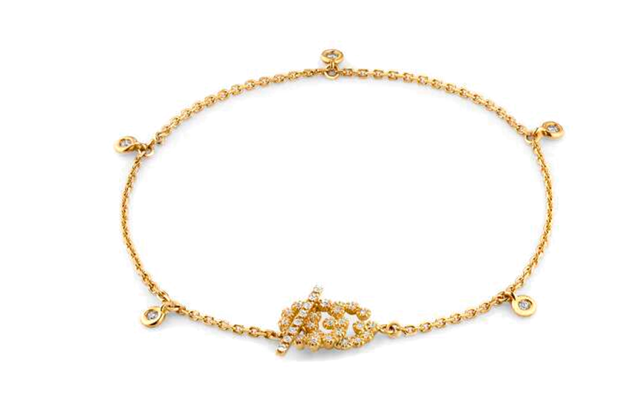 GUCCI GG Running 18K Gold Diamond Bracelets Unisex Gold