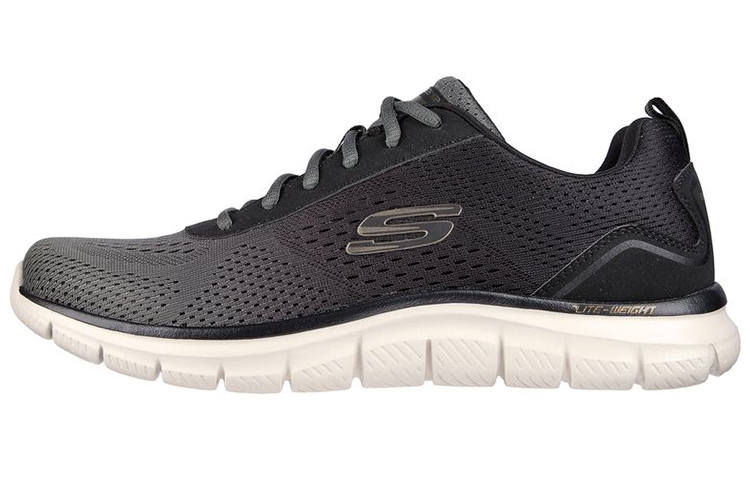 Skechers TRACK RIPKENT Mesh, Textile Low top Casual Shoes Men's Black White