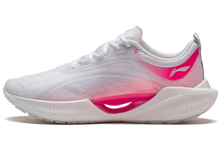 Li-Ning Li Ning Super Light 19 Cushioning Slip Resistant Running Shoes Women's White Pink