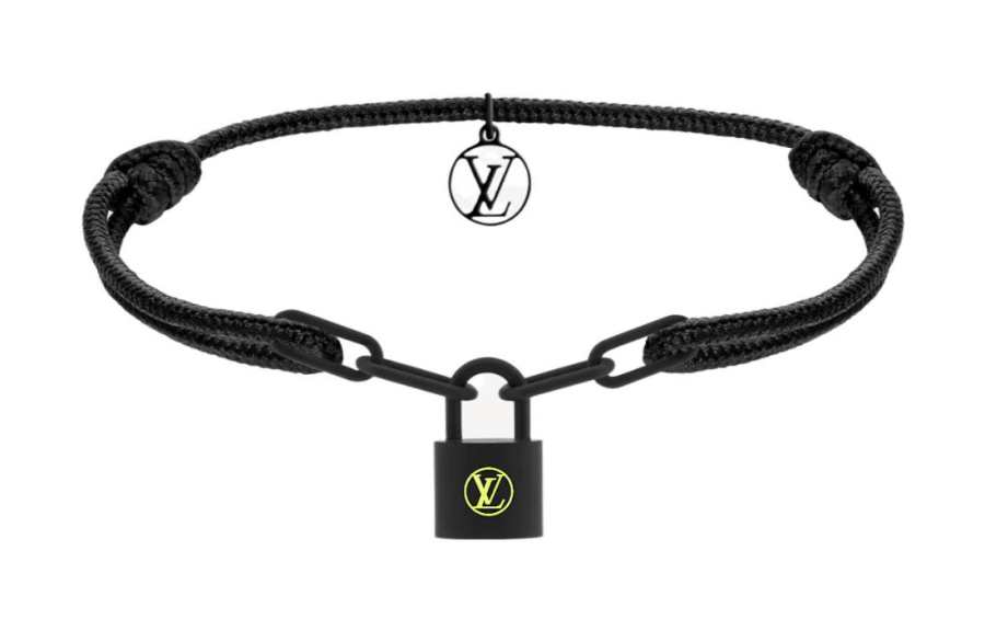 LOUIS VUITTON LOUIS VUITTON SILVER LOCKIT Titanium Bracelets Men's Black