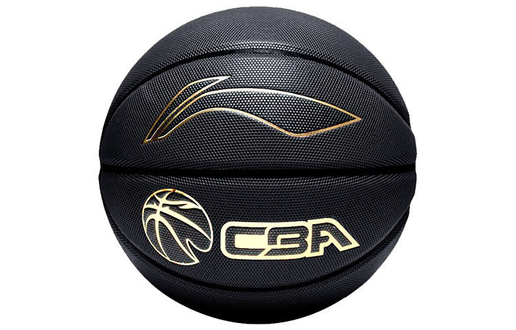 Li-Ning Li Ning CBA Collection Pu Basketball Black Gold Size 7 Training China Mainland Version