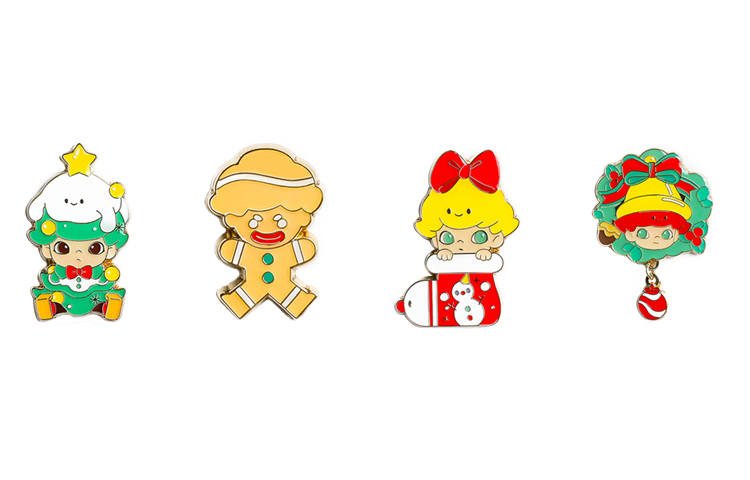 POP MART Dimoo Christmas Collection 4 Piece Clothing Sets Badge Trendy Figures 2cm/3cm