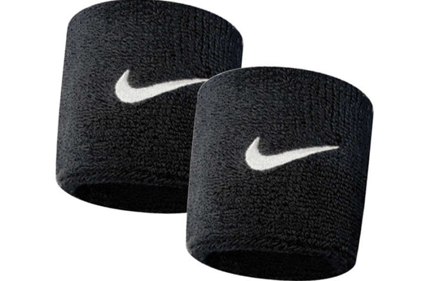 Nike Nike Tennis, Basketball, And Fitness Wristbands Breathable Protective Black Cotton Basic Protective