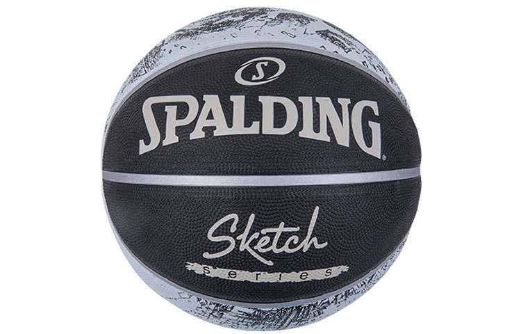 SPALDING SPALDING Sketch Collection Rubber Basketball Black Size 7 Training Unisex China Mainland Version