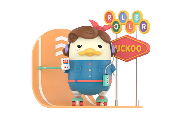 POP MART POP MART DUCKOO Vintage Roller Fashion Trendy Figures