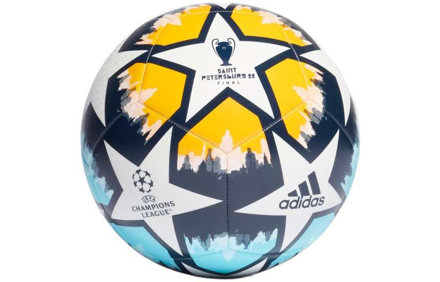 Adidas Adidas Size 5 Soccer Ball TPU Machine Stitched Soccer Ball Unisex White/Yellow/Light Blue/Dark Blue