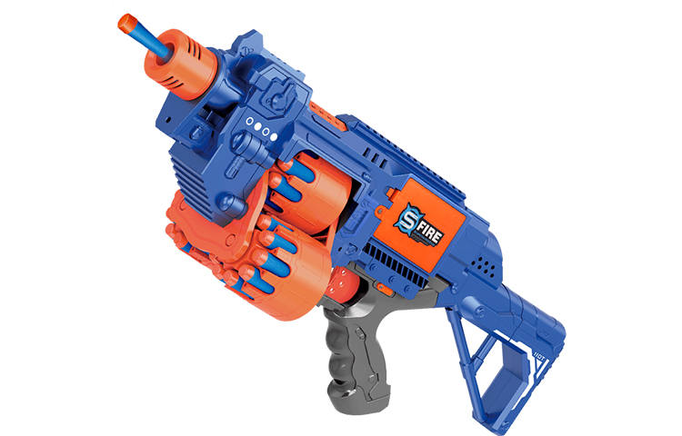 NuoBaMan Electric Rapid Fire Soft Bullet Toy Guns 70 Shot Soft Rebound+Target+Goggles Black/Blue Toy Guns