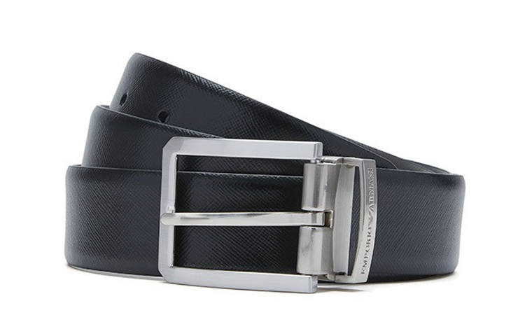 EMPORIO ARMANI Belt Cow Leather Men's 3.5cm