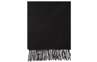 MaxMara Wkclara Logo Embroidered Fringed Edge Scarf