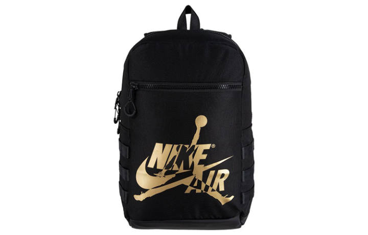 Jordan Jordan Polyester Backpack Regular Unisex Black Gold