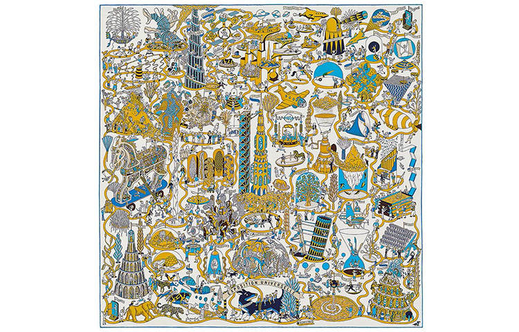HERMES HERMES Scarves Unisex Yellow