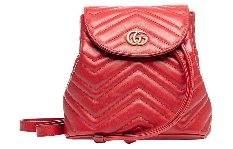 GUCCI GG Marmont Quilted Leather Backpack Mini Women's Red