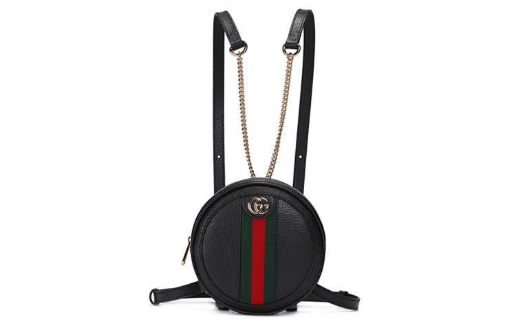 GUCCI GUCCI Ophidia Leather Backpack Mini Women's Black
