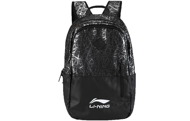 Li-Ning Li Ning Fabric Tennis Bag, Sports Bag, Badminton Bag, Backpack Unisex Black Silver