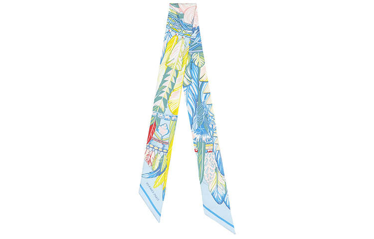 HERMES HERMES Scarves Unisex Blue Yellow