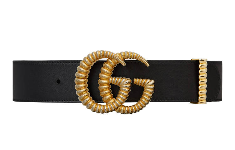 GUCCI GG Marmont Leather Belts Women's Black Width 4cm