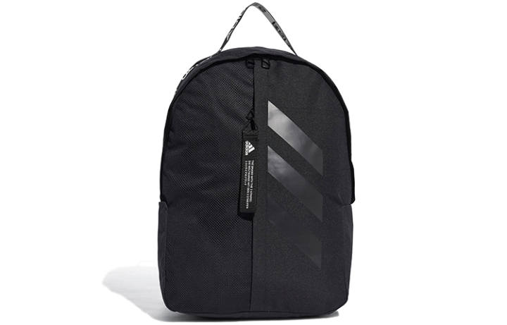 Adidas Adidas Zip Closure Polyester Backpack Regular Unisex Black