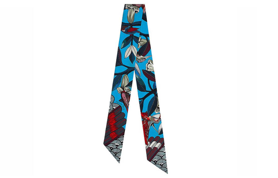 HERMES HERMES Twilly Scarves Women's Blue