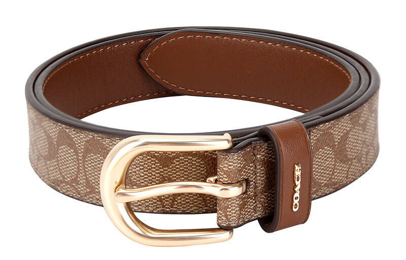 COACH Women's Business Embossed Decorative Pin Buckle Belt