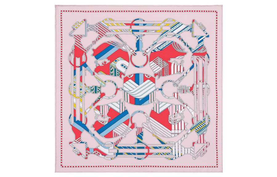 HERMES HERMES Curved Saddle Strap And Tatars Square Scarf Women's