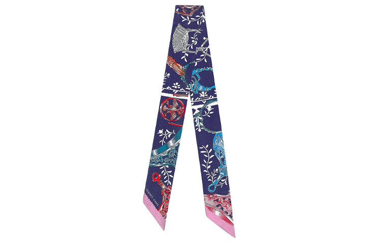 HERMES HERMES Silk Scarves Women's Indigo