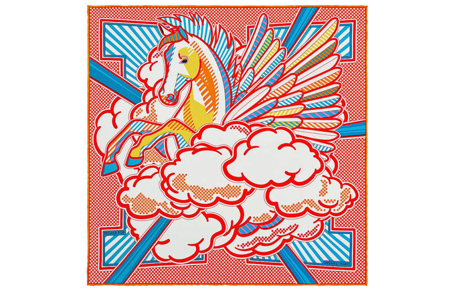 HERMES HERMES Silk Scarves Unisex Orange
