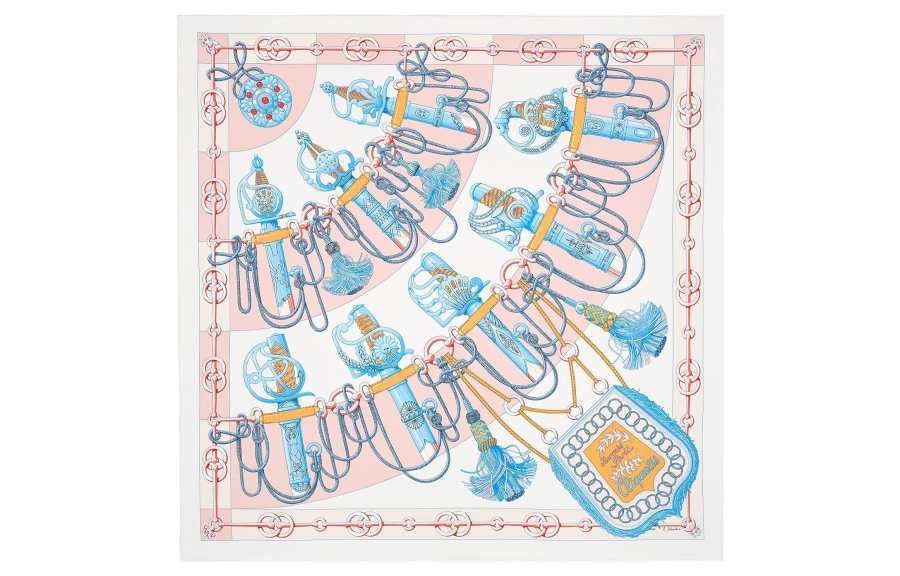 HERMES Hermès Pre Owned 2020s Cliquetis Silk Scarf