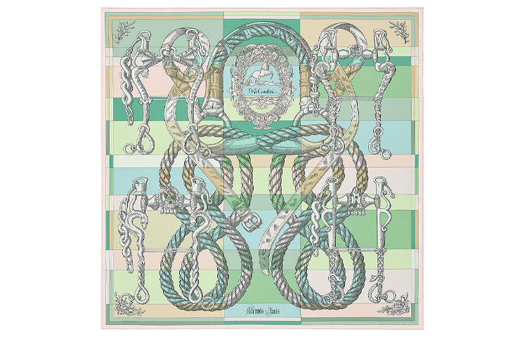 HERMES Della Cavalleria Scarves Women's Green