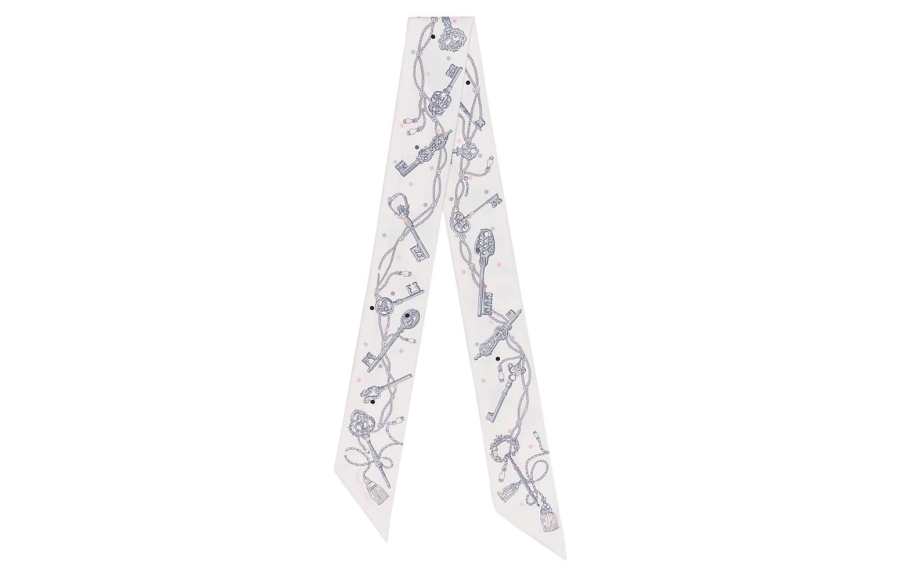 HERMES HERMES Silk Scarves Women's White