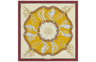 HERMES Scarves Unisex Yellow