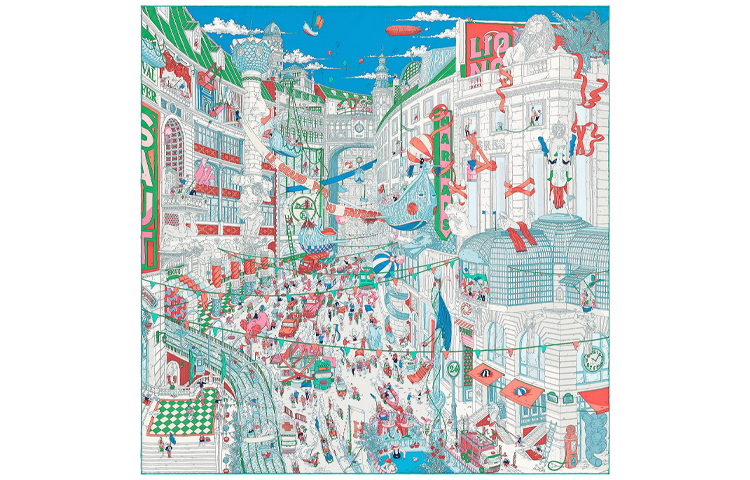 HERMES HERMES Scarves Unisex Multicolor
