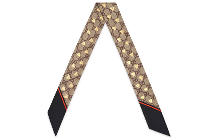 GUCCI GUCCI Gg Bees Motif Embroidered Neck Bow