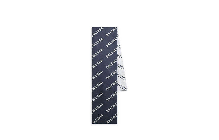 Balenciaga Knit Scarves Unisex Dark Blue