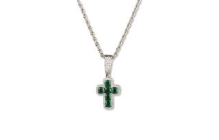 ICEKID Versatile SA Zircon/Artificial Gemstone/Thickly Plated 18K White Gold Charms & Pendants Unisex